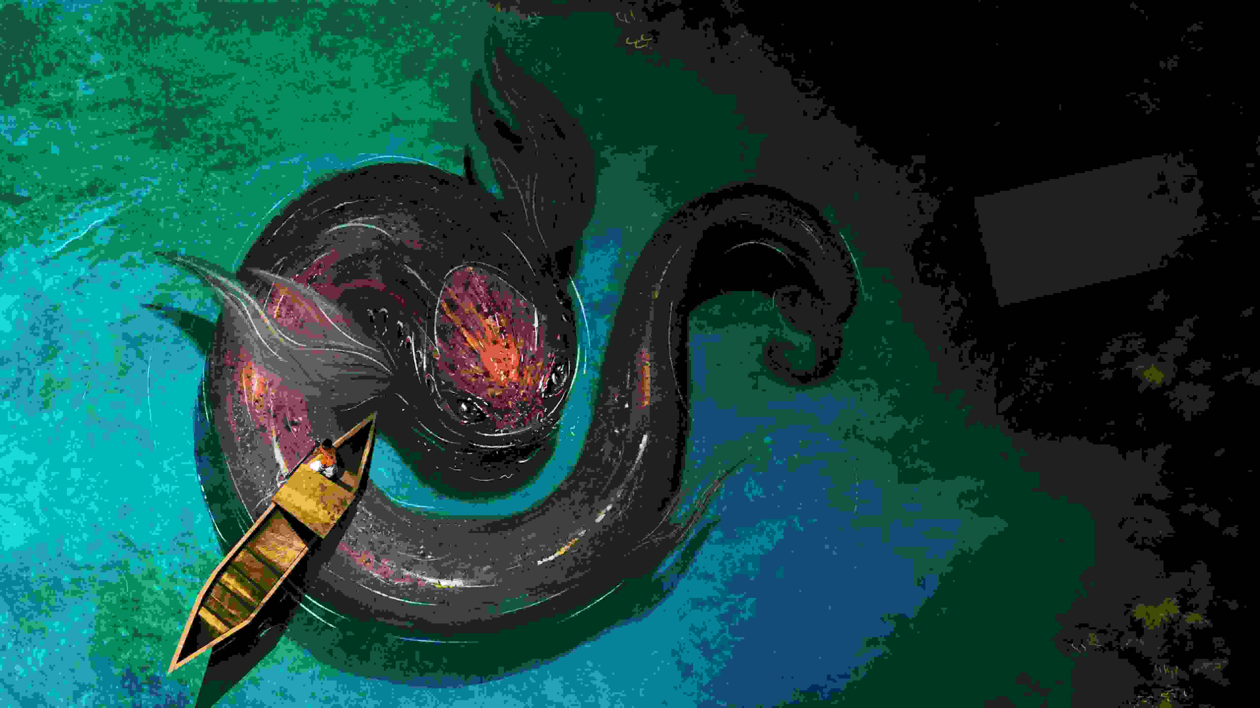 Brown And Red Sea Animal Painting