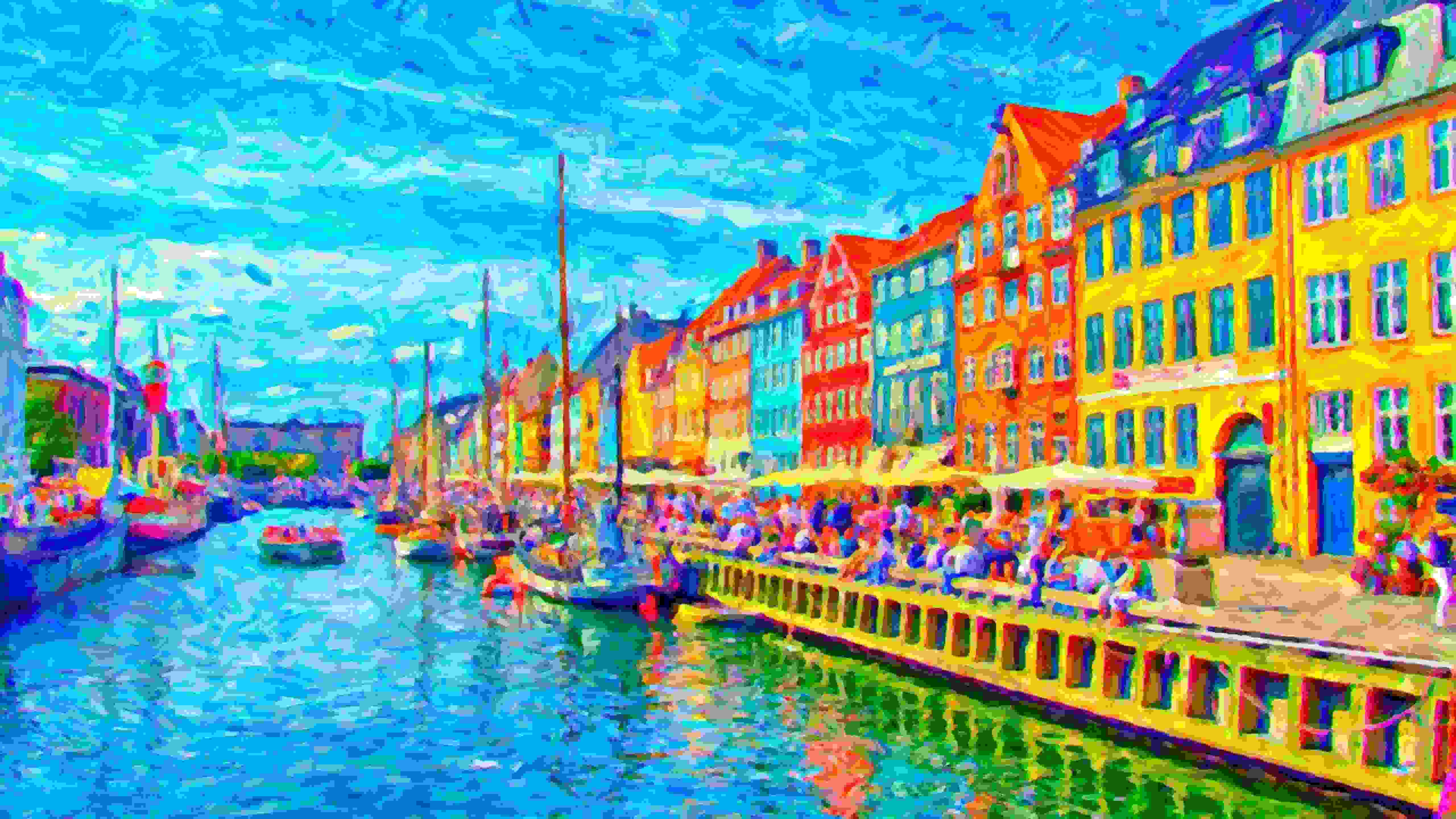 Copenhagen Denmark Nyhavn Digital Painting