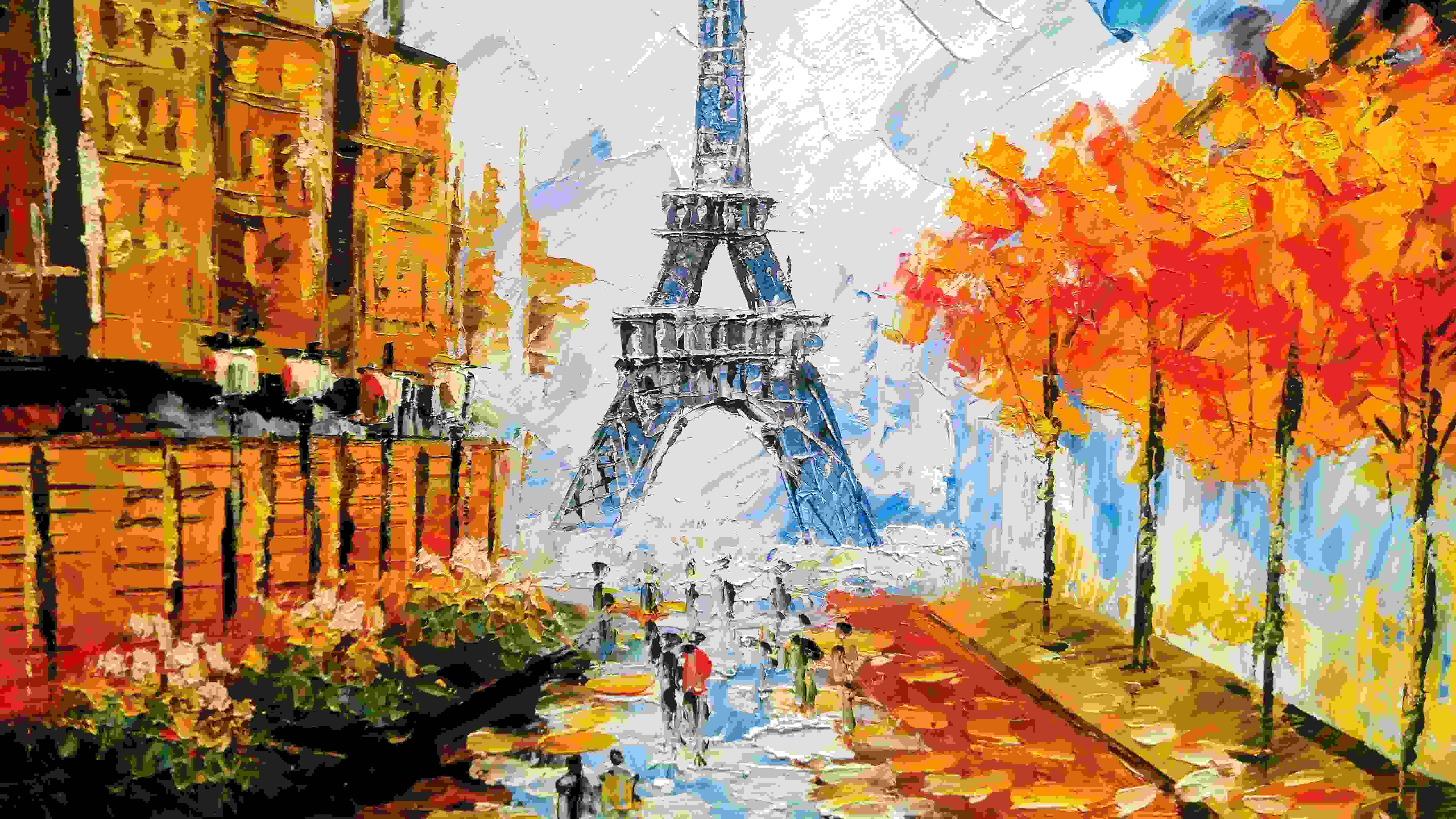 Eiffel Tower Oil Art Painting