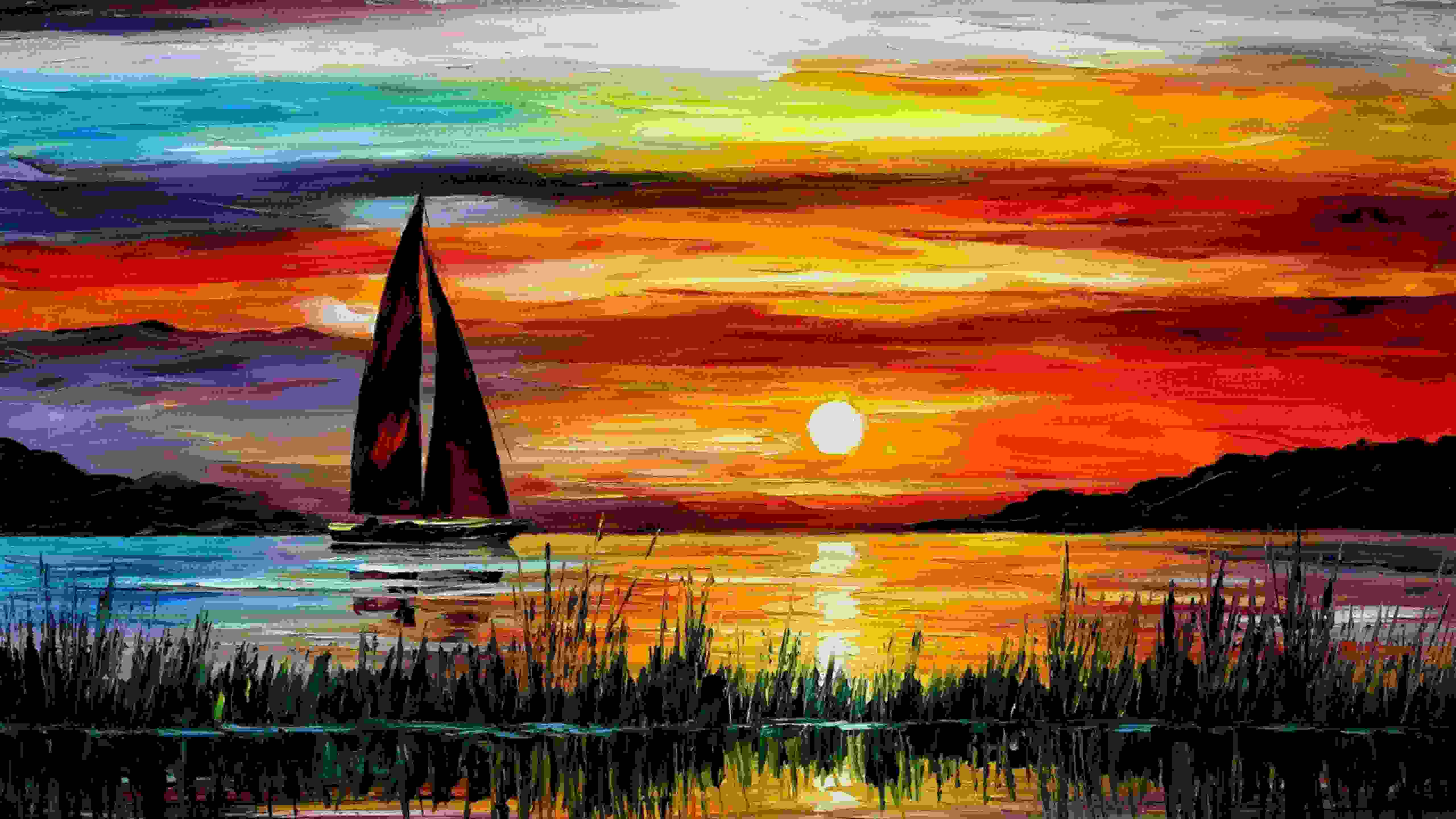 Sail Boat Painting Leonid Afremov