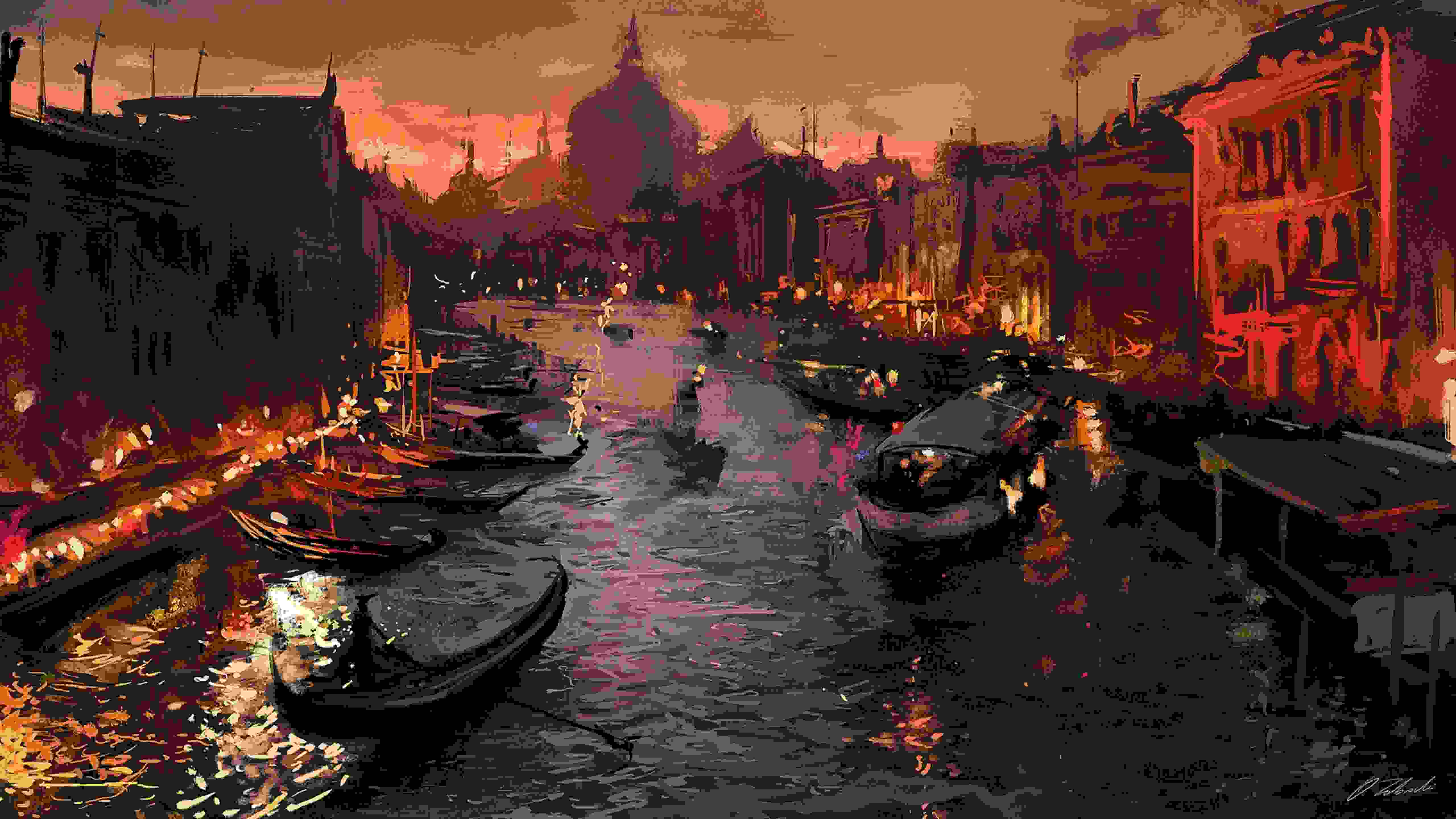 Venice Gondolas Italy Painting
