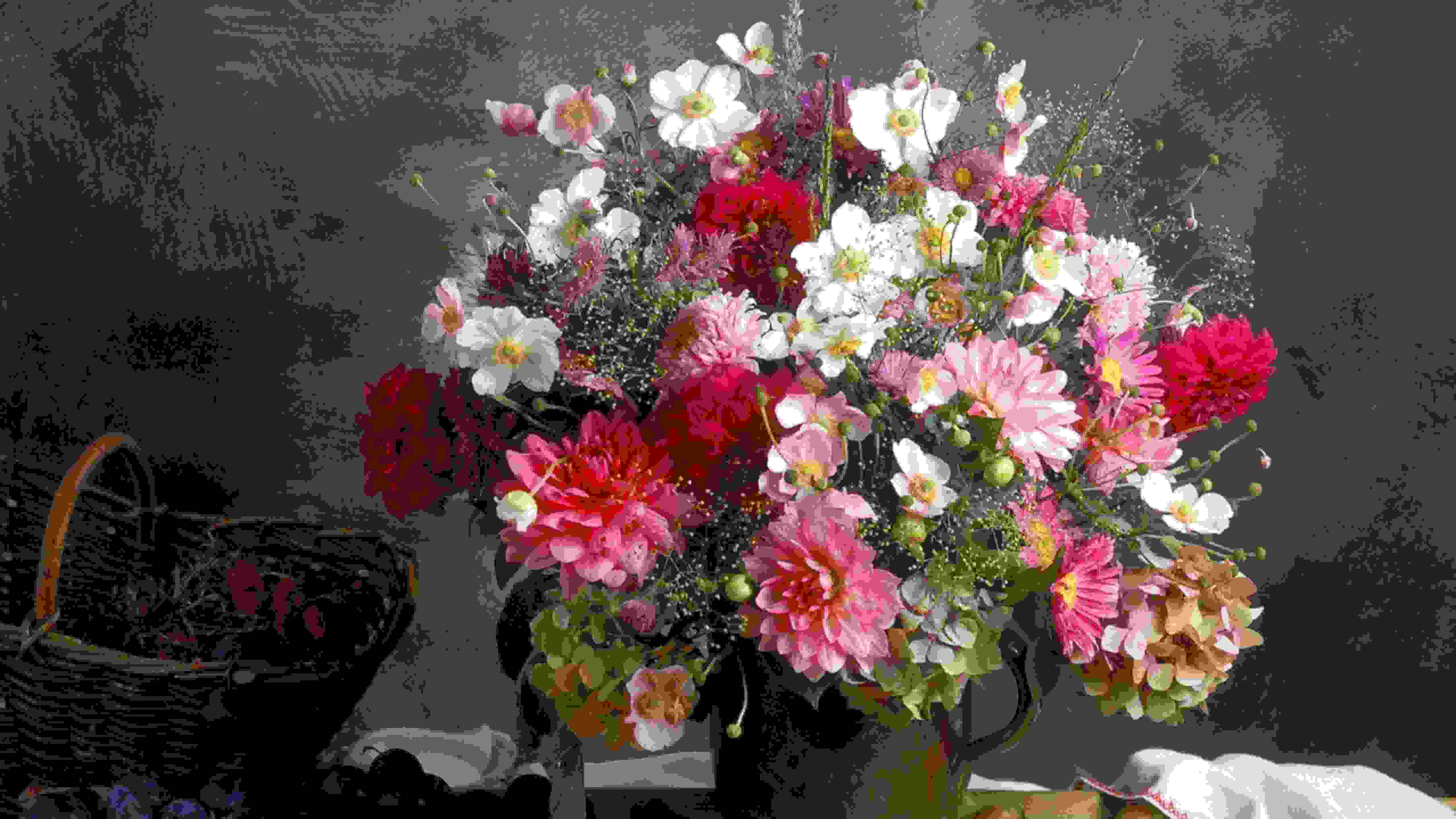 Chrysanthemums Bouquet Vase Painting